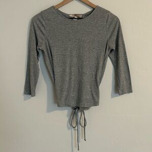 Gray Adjustable Scrunch Tie Crop Top